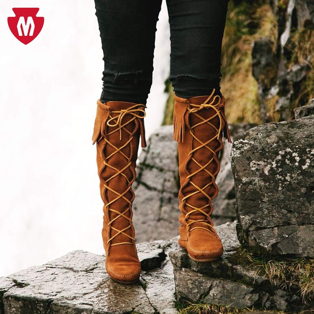 womens knee high moccasins