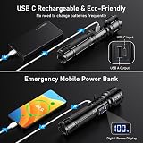 Blukar Rechargeable Flashlight, Ultra Bright LED, 5 Modes, 5000mAh, IP67 view 6