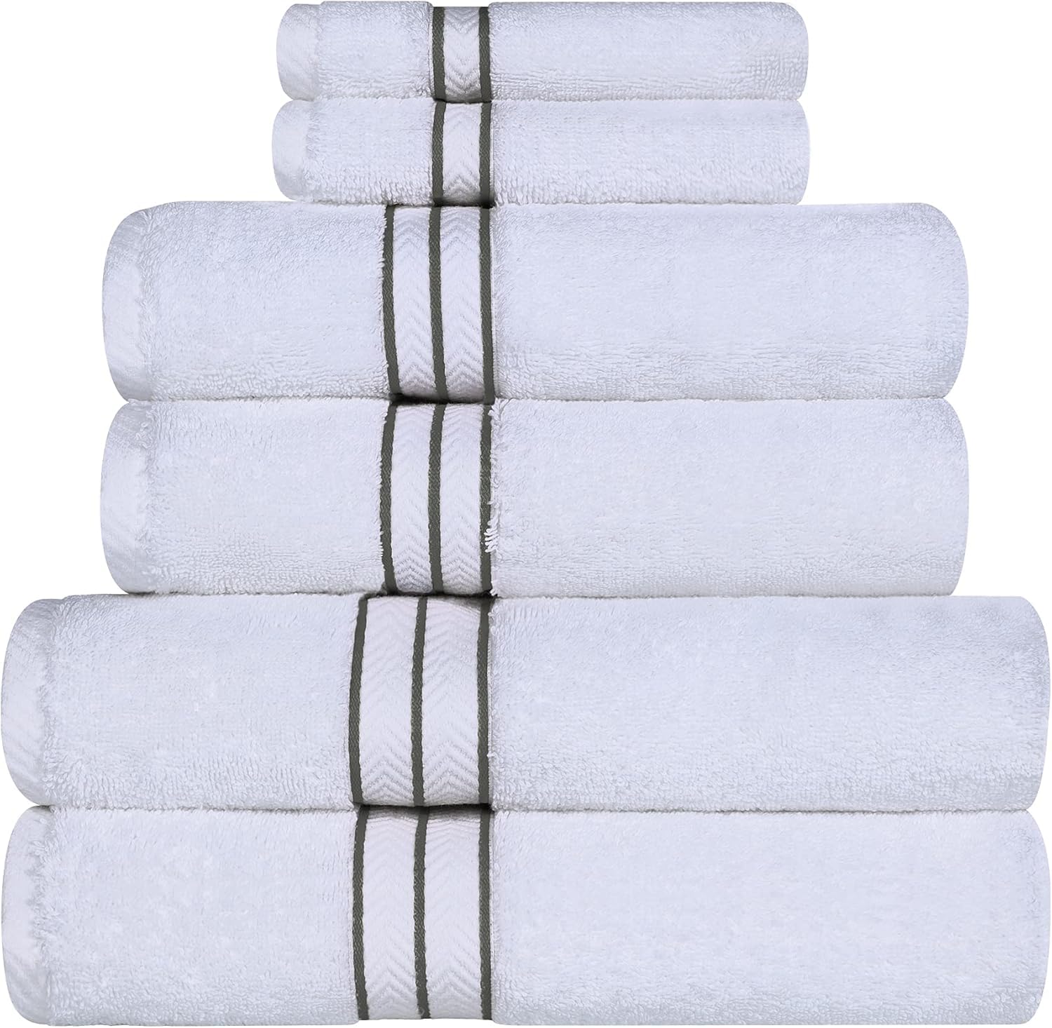 SIMPLI-MAGIC 6-teiliges Handtuch-Set – 100% Ringgesponnene Baumwolle – 2 Badetücher, 2 Handtücher, 2 Waschlappen