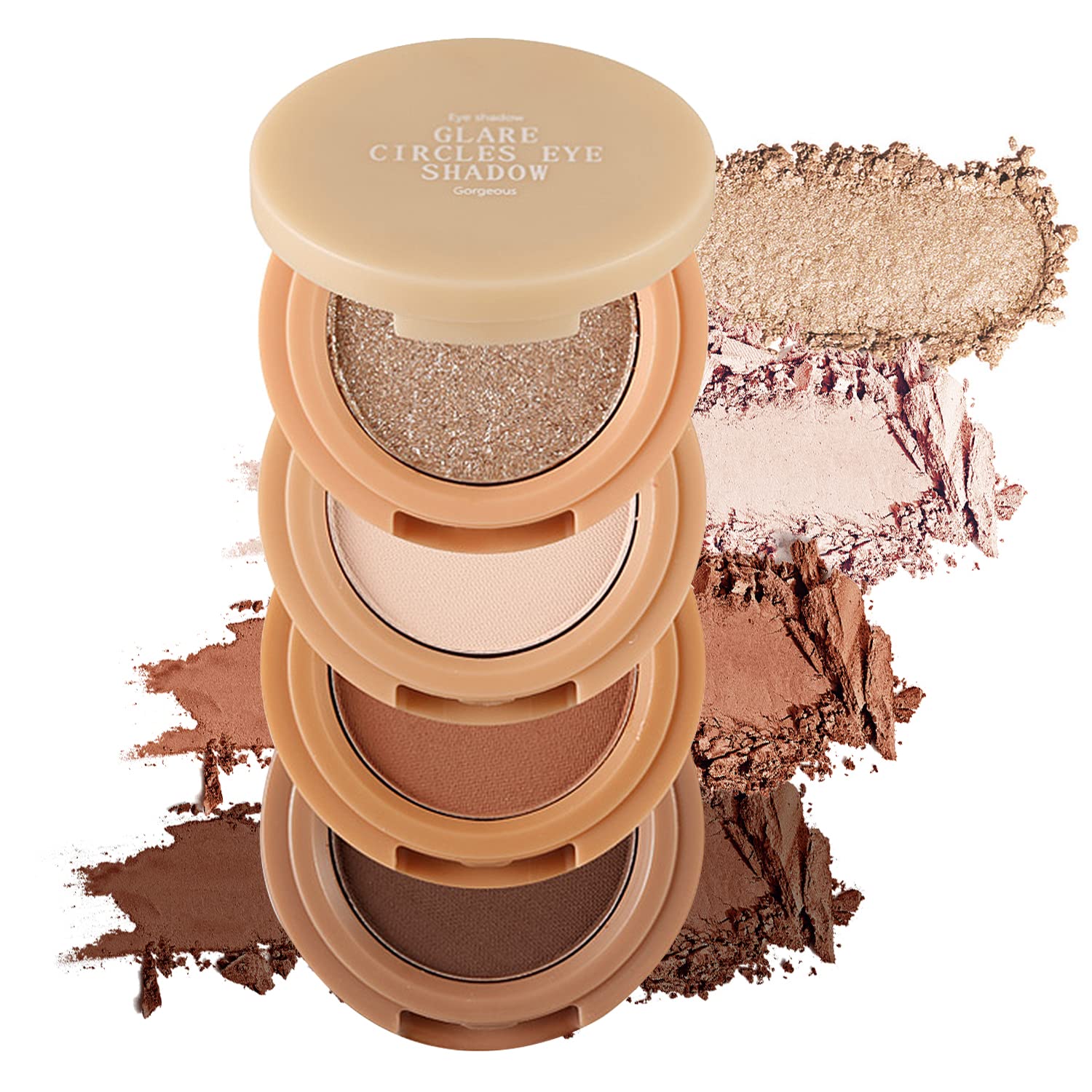 Erinde 4 Colors Mini Eyeshadow Palette, Matte Shimmer Quartet, High Pigmented, Long Lasting, Ultra-Blendable, Rich Color, Velvety Texture, Eye Makeup Palette with Mirror, Great for Travel M03#.