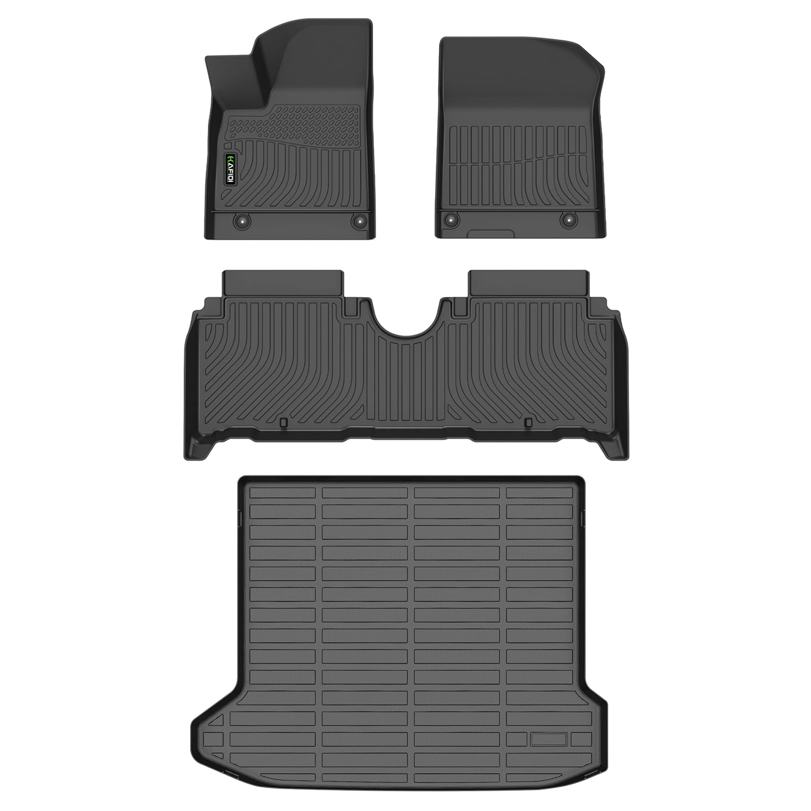 HAFIDI Floor Mats & Cargo Liner Custom for 2025 Hyundai Ioniq 5 N All Weather Protection TPE Automotive Floor Liners Fits Front& 2nd Row Set Accessories, Black Image