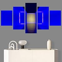 SIGNWIN 5 Panel Canvas Wall Art Abstract Closeup Colorful Digital Art Lights for Home Decorations Ready to Hang - 60