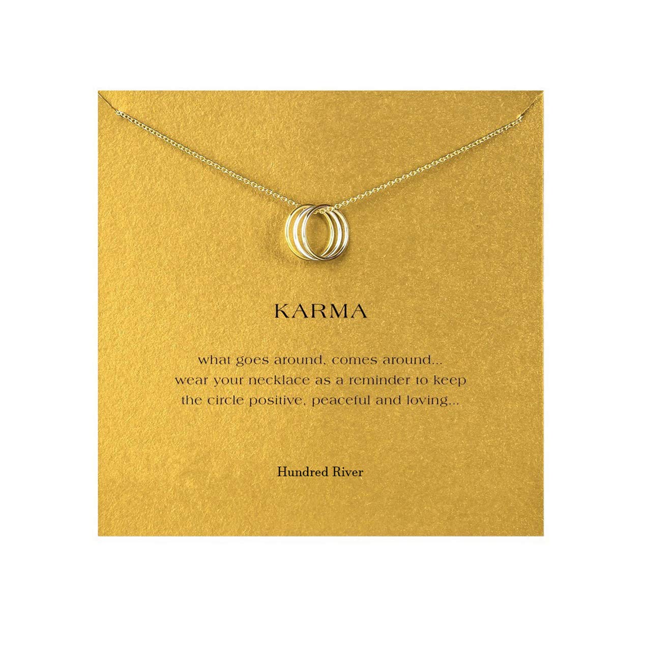 BaydurcanHundred River Friendship Anchor Compass Necklace Good Luck Elephant Pendant Chain Necklace with Message Card