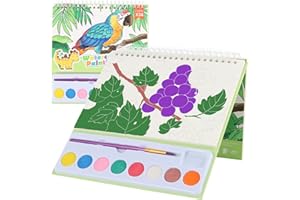 LIYIQ Watercolor Coloring Books for Kids Watercolor Paint Book water color paint sets for kids coloring books for kids ages 4-8 Water Colors Paint Kids Pocket Hand Book Stocking Goodie Bag (Color 2)