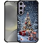 DAIZAG Case for Samsung Galaxy S24/S25,Four Corners Bumpers Anti-Slip Shock Absorbing Protective Case for Girls Boys-Christmas Tree and Gifts