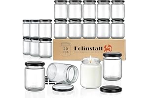 8 oz Small Glass Jars with Airtight Lids, 20 Pcs Candle Jars for Candle Making, Wedding Party, Empty Food Storage Jars for Sp