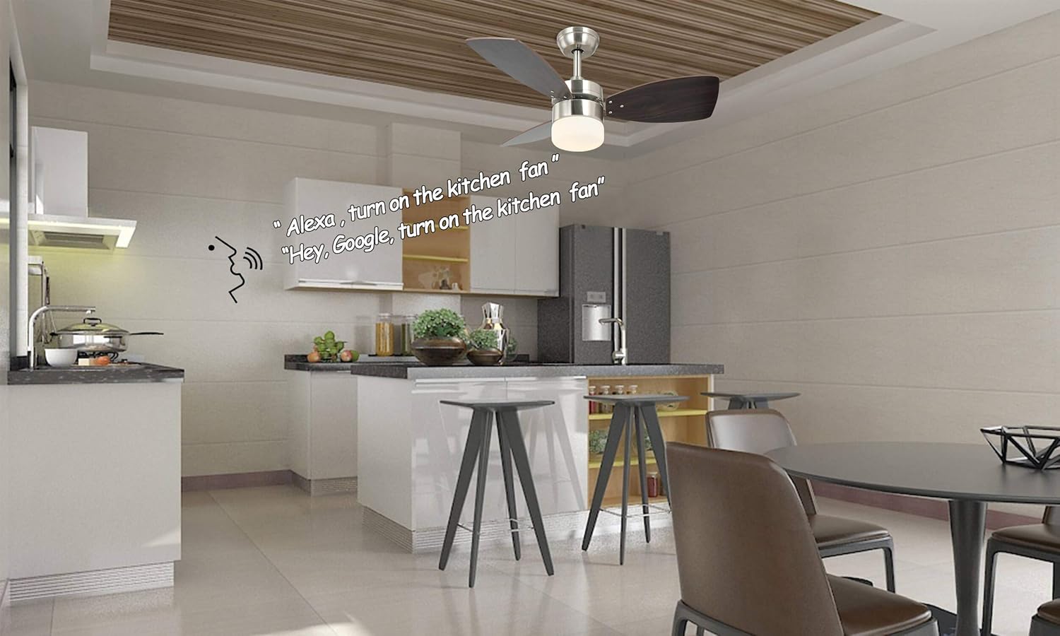 36 Inch Smart Alexa Ceiling Fan Work With Alexa And Google