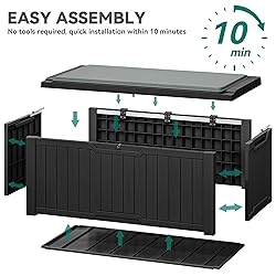 YITAHOME Outdoor Storage Box with Cushion, 120