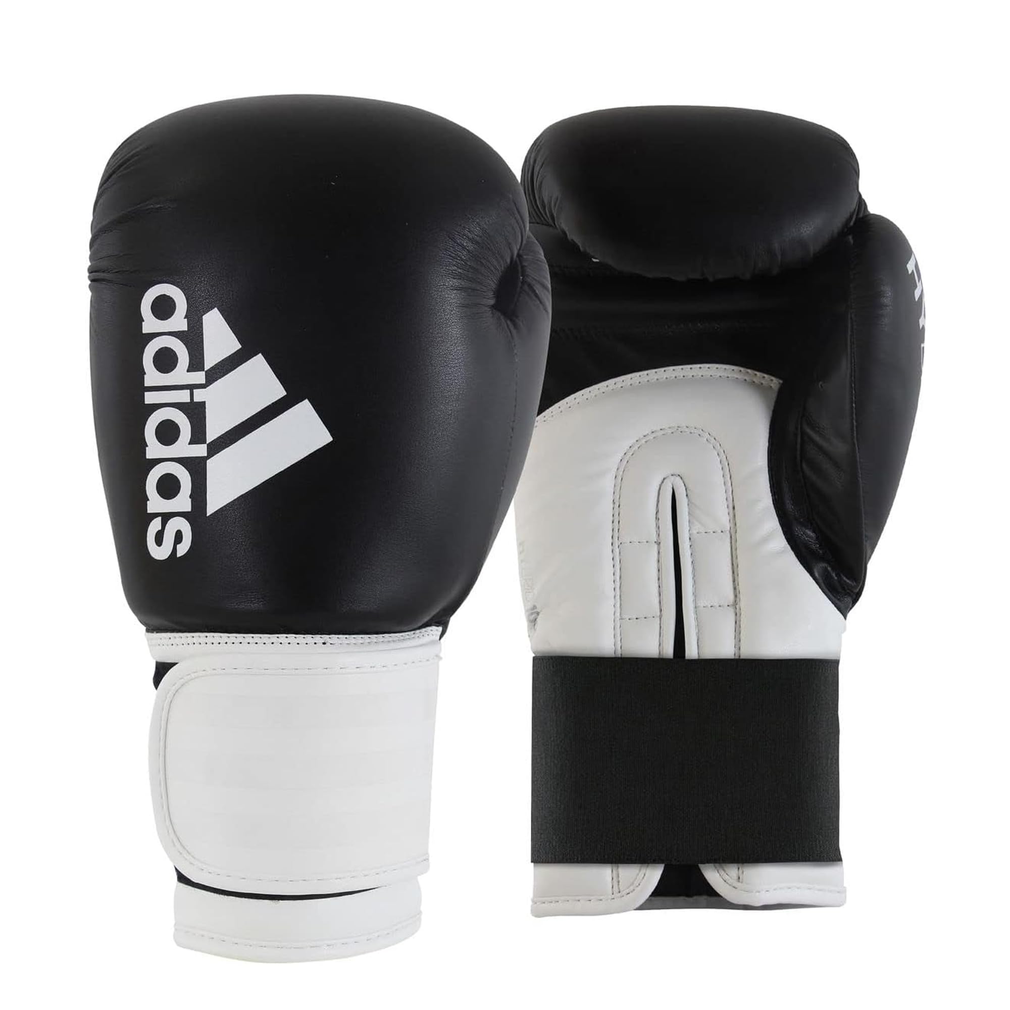 adidas Unisex | Hybrid 100 for Men, Women & Kids Intermediate Level Pu Training Pe Boxing Gloves, Black/White, 6oz UK