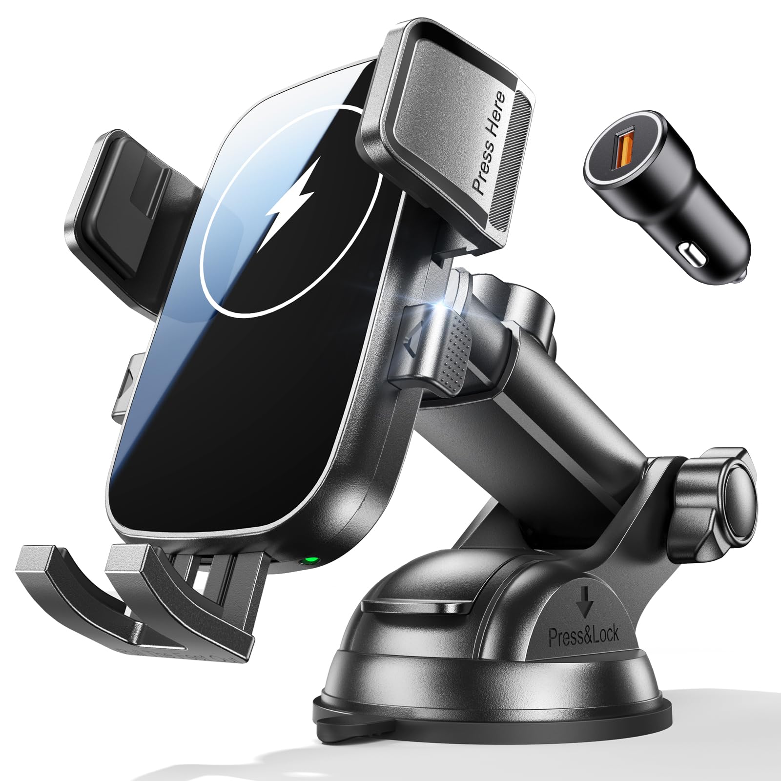 Photo 1 of Niweya Wireless Car Charger, [15W Fast Charging] Car Phone Mount with Upgrade Suction, Car Phone Holder Charger