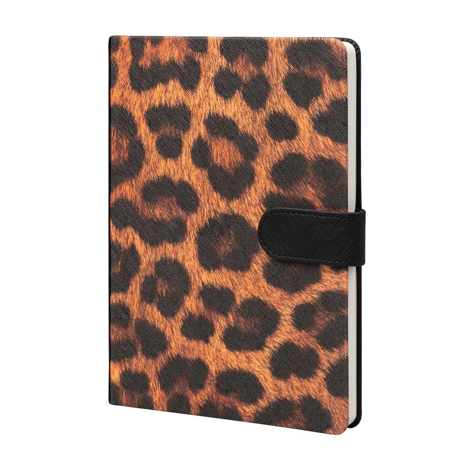 Kokonote A5 Notebook Hardback - Luxe Bold Leopard | Faux Leather Bullet Journal Dotted Note Book, Dotted Notebook A5 Sketchbook | University Stationery, Cute Stationery Gifts