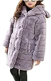 Girl's Long Warm Faux Fur Coat Thicken Fake Fox