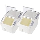 EonTone Grain Storage Container 10 Liter (20 lbs) Pack-2 with Lockable Lid Wheels BPA-Free Dog Food Dispenser