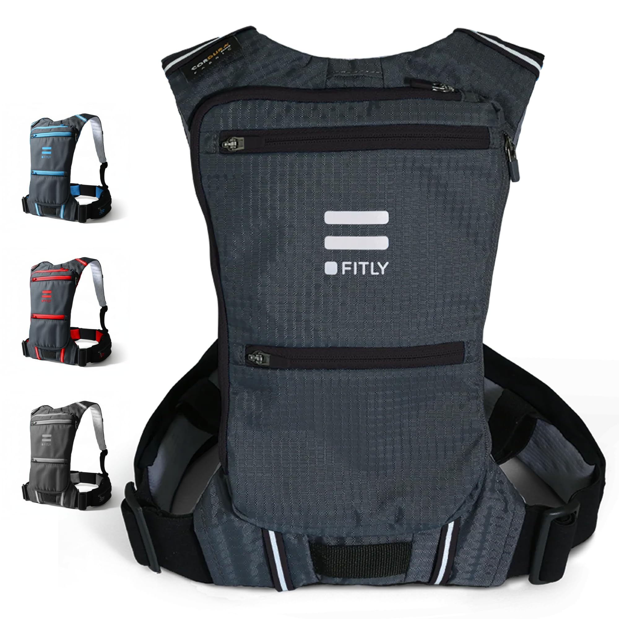 FITLY Minimalist Running Pack | Unisex Running Backpack with Phone Holder, Storage & Thoracic Belt | Carry Personal Items When Running | Running Gear Men & Women | Lightweight