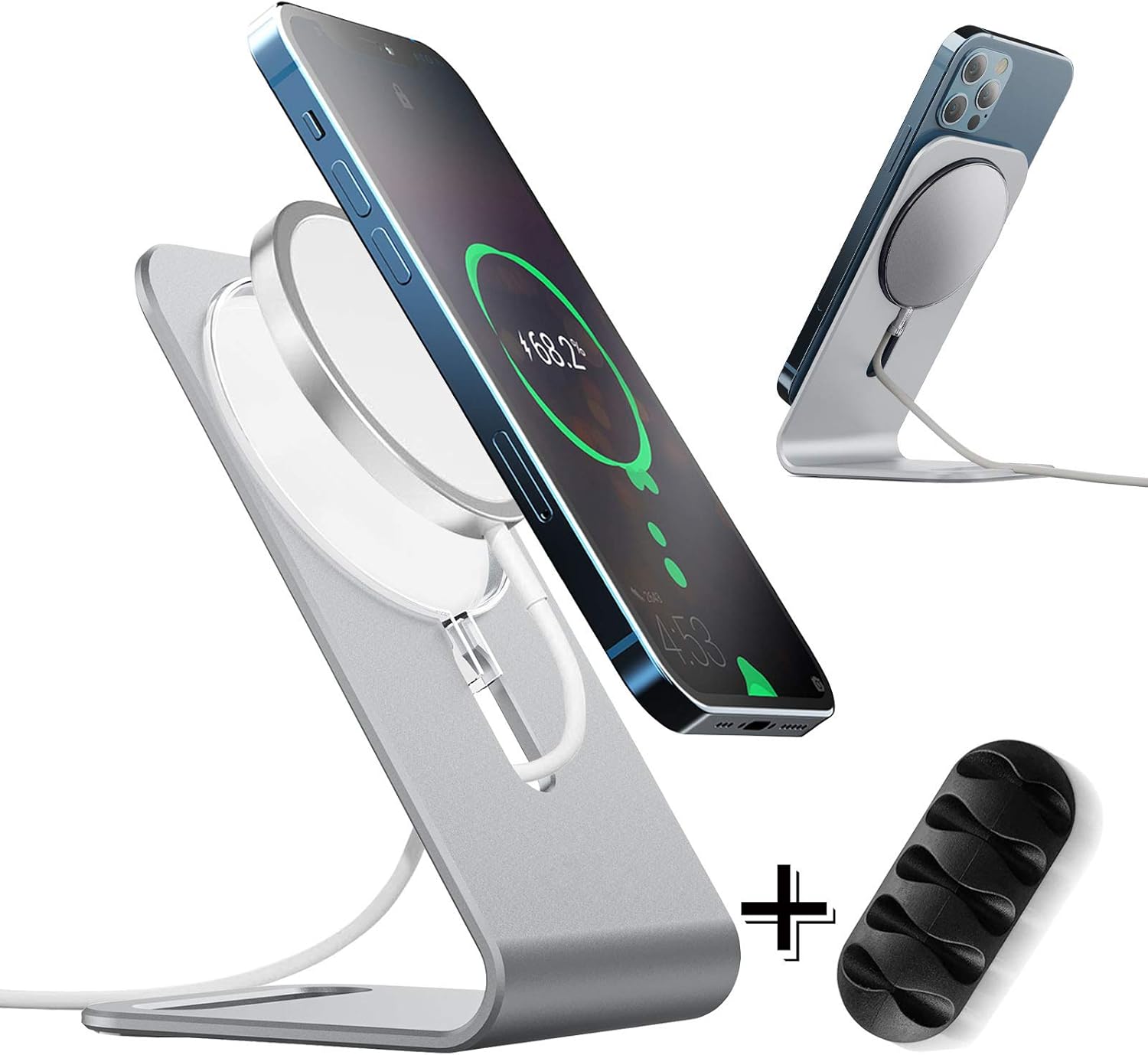 Stand for Magsafe Charger Phone Holder, MIWEN Upgrade Aluminum Desktop