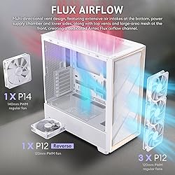 Antec Flux Wood White, 5 x PWM Fans