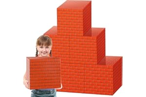 BABYCOP 6 Pcs Brick Block Boxes 11.8 Inch, Halloween Trunk or Treat Decorations, Party Favor Box, Mystery Boxes, Props Boxes for Game Party Decorations Birthday Party Supplies