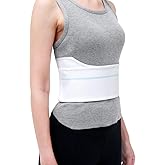 Pauline Broken Rib Brace for Women - Compression Chest Binder for Cracked Ribs Support & Chest Pain Relief - Rib Belt for Bruised Rib Cage (White, Fits 45”-60”)