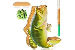 Glimin Fish Piñata Fishing Game Pinata Ocean Pinata Under The Sea for Adult Party Decoration with Stick, Bat Blindfold and Confetti for Animal Theme Birthday Game Party Christmas Decoration Supplies
