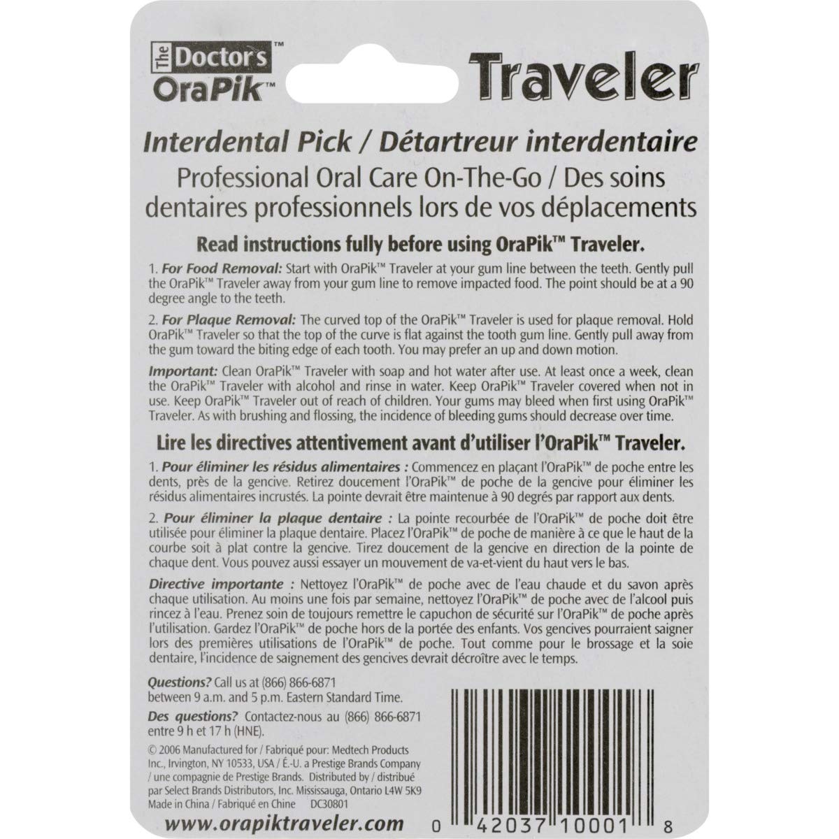 The Doctor's Orapik Traveler Interdental Pick | Assorted Colors | 2-Count per Pack | 1-Pack: Beauty