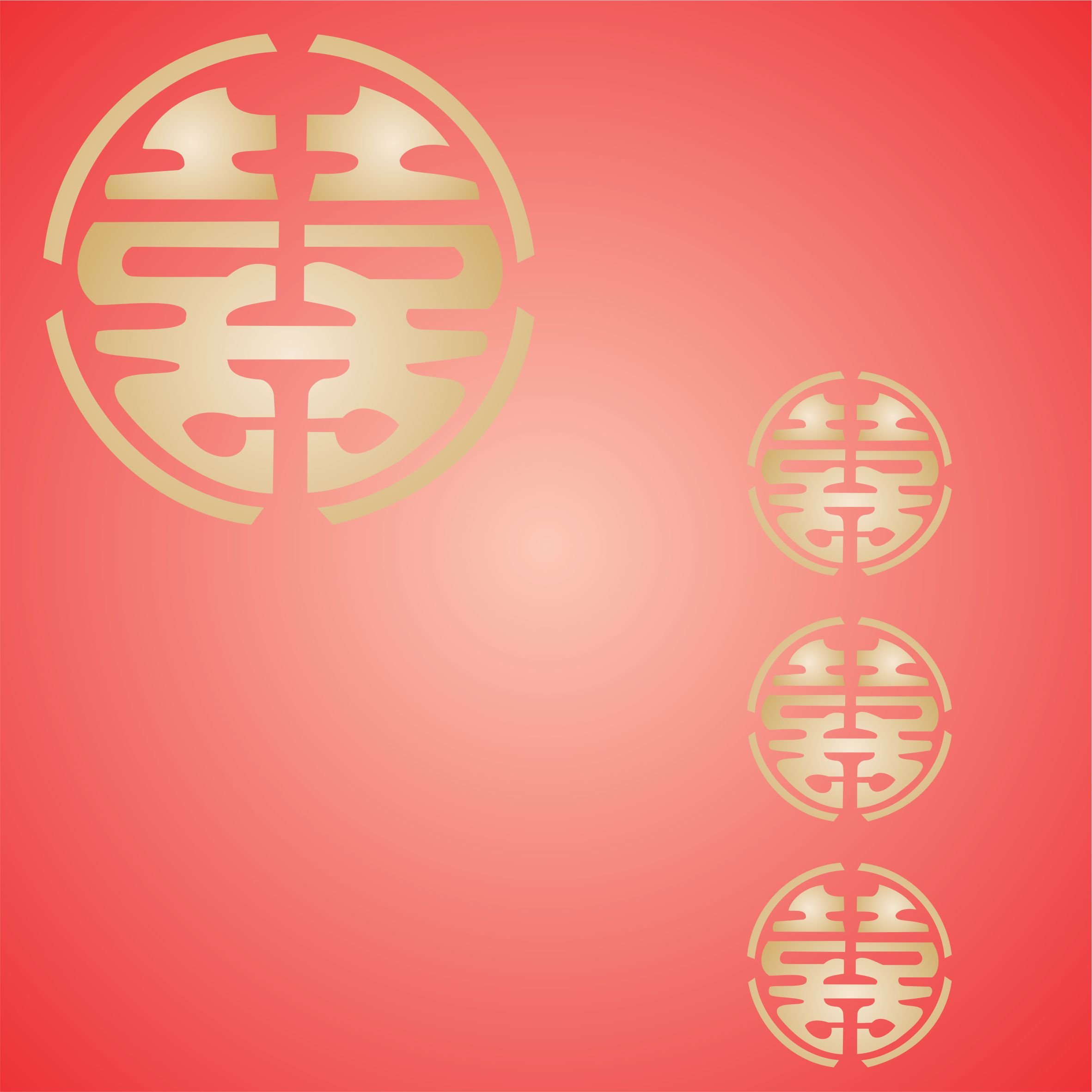 Double Happiness Stencil - 16.5 x 16.5cm (S) - Reusable Large Oriental Asian Happiness Symbol Mural Wall Stencil Template