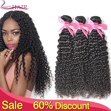 Amazon Com Lin Hair Brazilian Kinky Curly 3 Bundles Virgin Deep