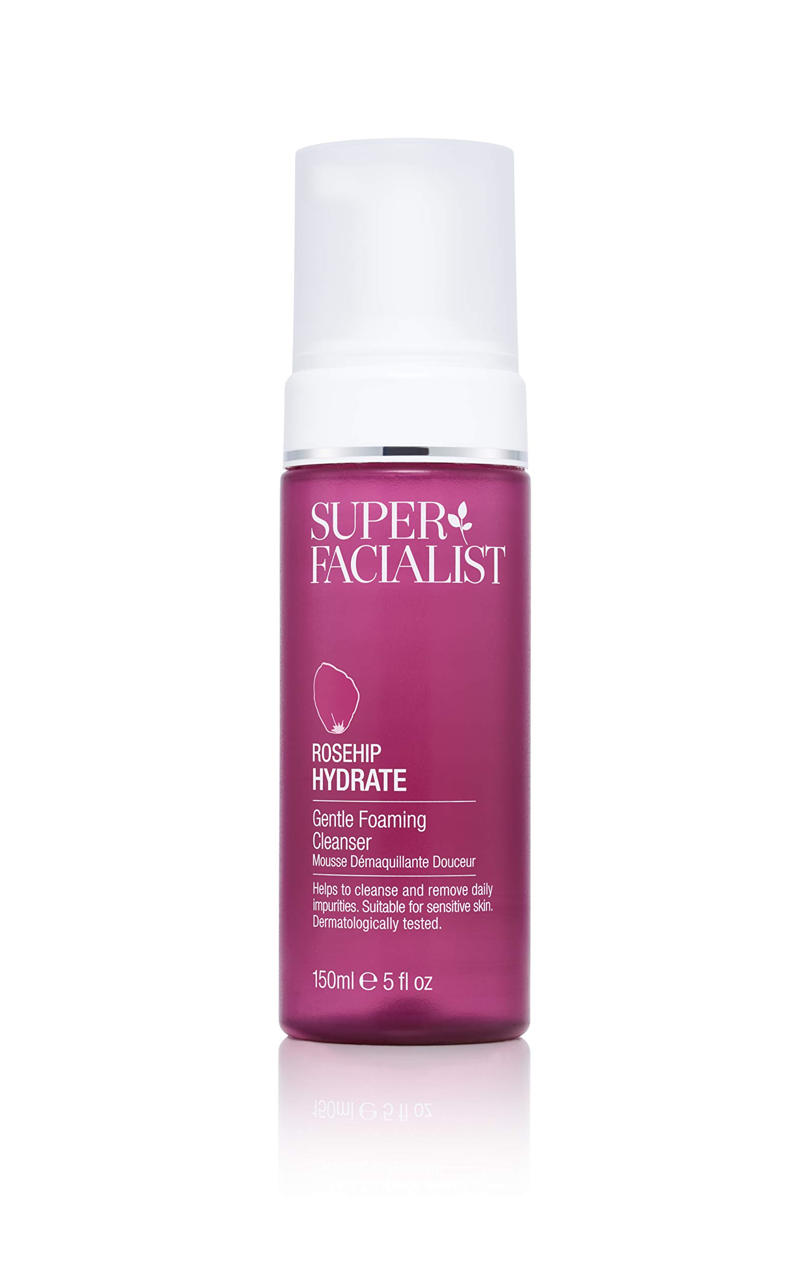 Super Facialist Rose Gentle Foaming Cleanser. Hydrating Calming makeup remover. Dermatologically tested Vegan Friendly, 150 millilitre
