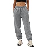 Amazhiyu Womens Fleece High Waisted Sweatpants Drawstring Lounge Joggers Pants