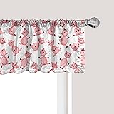 Ambesonne Pig Window Valance Pack of 2, Cartoon