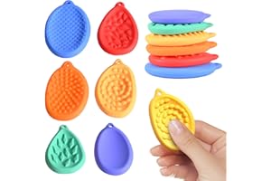 Aokeleilei Fidget Toys Sensory Stone for Kids, 6 Pack New Textured Worry Stone for Autism ADHD Teens Calm Down Quiet Anxiety Fidgets Stress Toys for Students Anxiety Relief