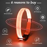 KOSKILL Light Up Dog Collar USB Rechargeable Waterproof Orange L view 2