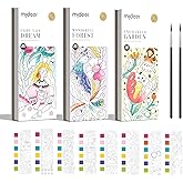 MiDeer Pocket Watercolor Painting Book for Kids Ages 4-8+, Mess Free Paint with Water Coloring Books, Travel Watercolor Kit, Party Favors Arts Crafts Birthday Gifts for Boys and Girls（3 Packs）