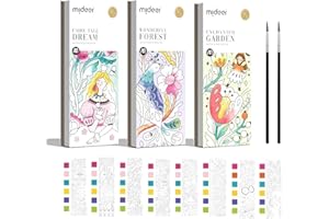 MiDeer Pocket Watercolor Painting Book for Kids Ages 4-8+, Mess Free Paint with Water Coloring Books, Travel Watercolor Kit, Party Favors Arts Crafts Birthday Gifts for Boys and Girls（3 Packs）