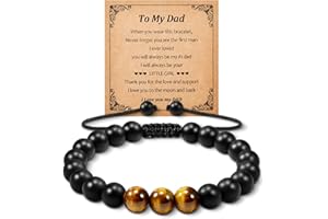 GBTBYS Tiger Eye Stone Bracelet for Men, Birthday Gifts for Dad/Son/Boyfriend/Husband/Grandson/Brother/Grandpa, Anniversary F
