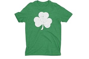 NYC FACTORY USA Screen Printed Shamrock Youth T-Shirt Distressed Tee Kids Irish Green