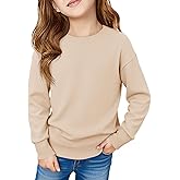 Haloumoing Girls Long Sleeve Sweaters Kids Casual Crew Neck Knit Cute Fall Pullover Tops 5-14 Years
