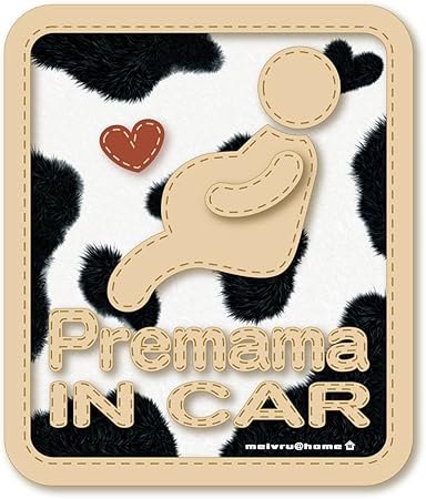Amazon うし柄 Premama In Car プレママインカー ステッカー 妊婦が乗ってます マタニティママが乗ってます サイン マーク 車 バイク