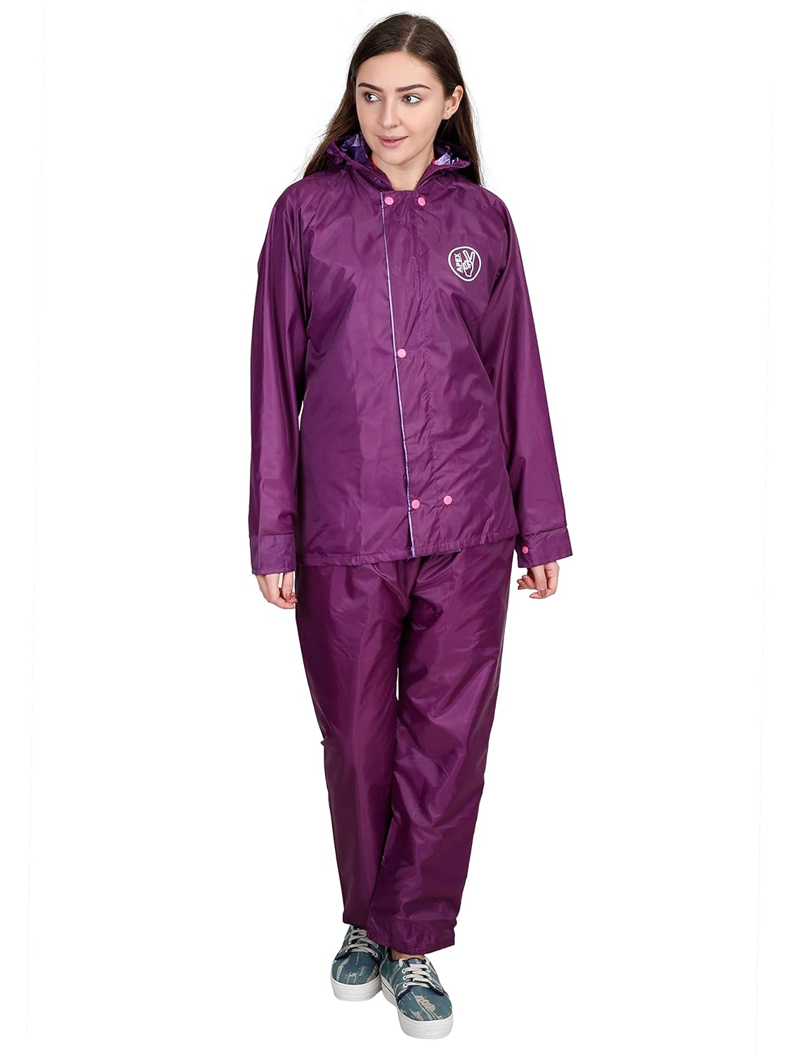 FabSeasons Waterproof Raincoat Set for Women with Adjustable Hood and