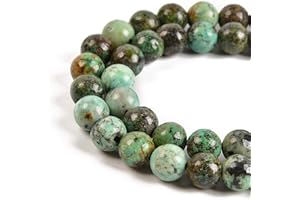 Nancybeads 45pcs 8mm Natural African Turquoise Gemstone Round Spacer Loose Stone Beads for Jewelry Making 15.5" 1 Strand (African Turquoise, 8mm 45Beads)