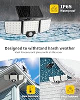 Lepro Solar Security Lights Outdoor Motion Sensor 1200LM 3 Heads IP65 view 6