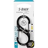Nite IZE LSB3-01-R6 S-Biner SlideLock Dual Locking Carabiner, Size #3, Stainless