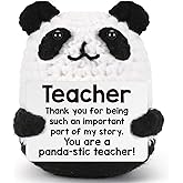 Teacher Valentine Gift for Women Men, Valentines Day Teachers Gifts from Students, Teacher Appreciation Gifts in Bulk, Birthday Teachers Thank You Gift, Handmade Crochet Animals Panda Present