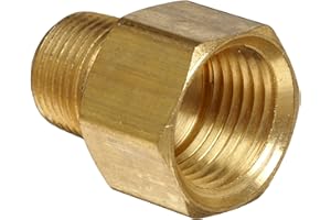 Anderson Metals - 56120-0604 Brass Pipe Fitting, Adapter, 1/4" Male Pipe x 3/8" Female Pipe