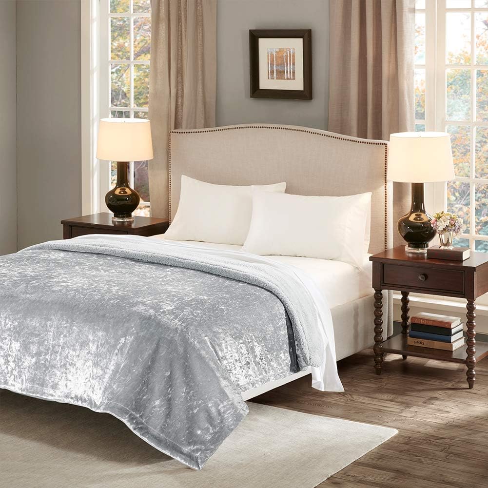 Crushed Velvet Bed Throw Blankets Super Soft Fluffy Warm Flannel
