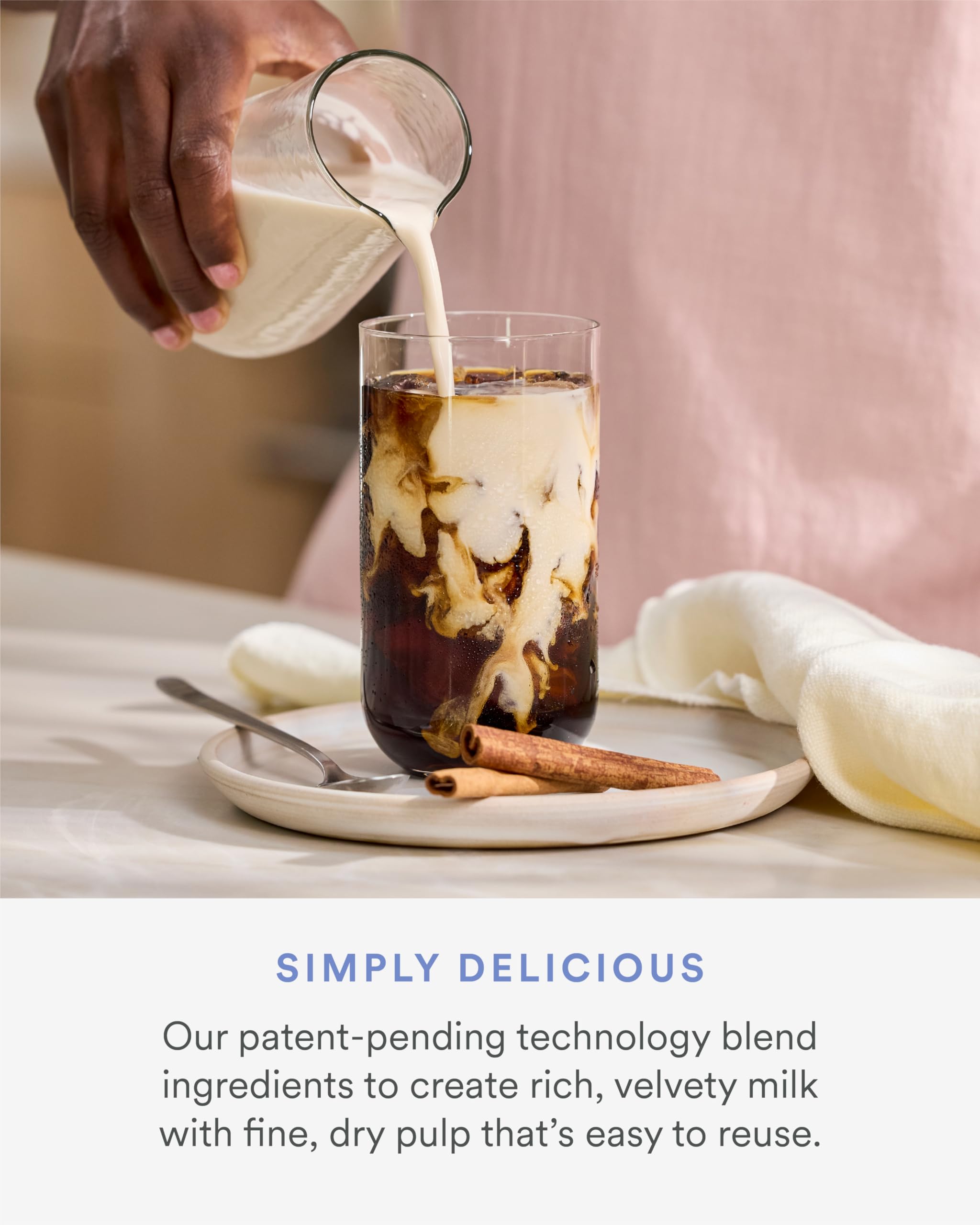 Nama M1 Máquina para hacer leche vegetal – Máquina para hacer leche casera de avena, semillas y nueces – Leche de calidad barista de textura suave y cremosa en minutos – Mezclas y cepas en un solo recipiente – Fácil de limpiar