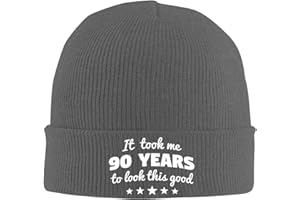 It Took me 90 Years to Look This Good Funny 90 Years Old Beanie Hat for Men Women Winter Hat Cuffed Knit Skull Cap