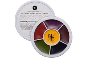 Narrative Cosmetics 6-Color Bruise Wheel, Professional SFX Cream Makeup Palette with Foam Sponges for the Stage, Film, Costumes, Cosplay