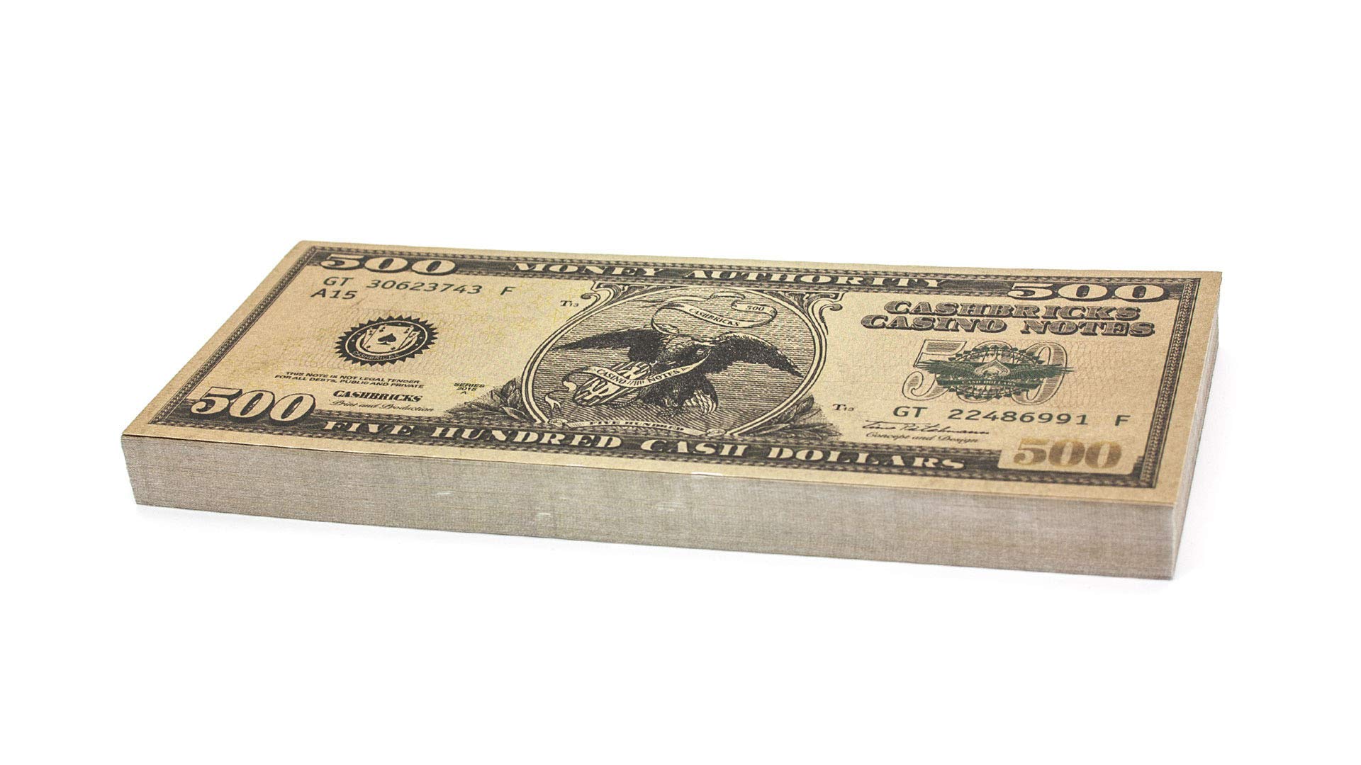 Cashbricks 100 x $500 DOLLAR play money banknotes