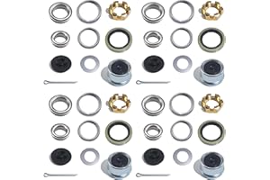 OZISENS 4 Sets 3500lb 1-3/8'' to 1-1/16'' #84 Spindle Boat Trailer Axle Bearing Kits, L68149 L44649 Bearings Kits with 171255TB Grease Seals,1.98'' Trailer Dust Caps,Cotter Pins, Axle Nuts & Washers