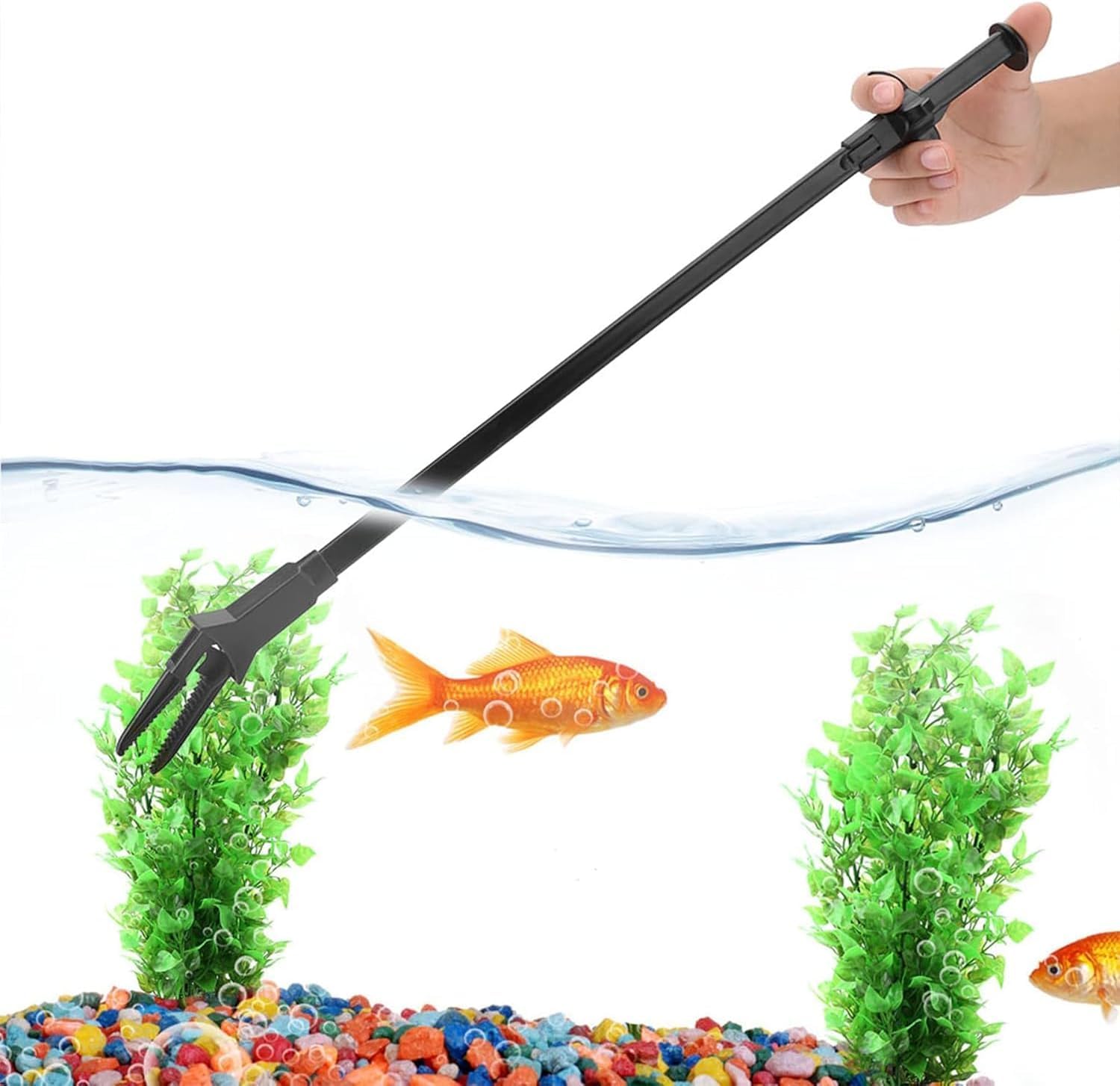 Aquarium Tongs, Aquatic Grass Plant Algae Growing Clamp Long Handle Feeding Clip Scissor Tweezer for Aquarium Plant Cleaning Fish Tank Cleaning Tools